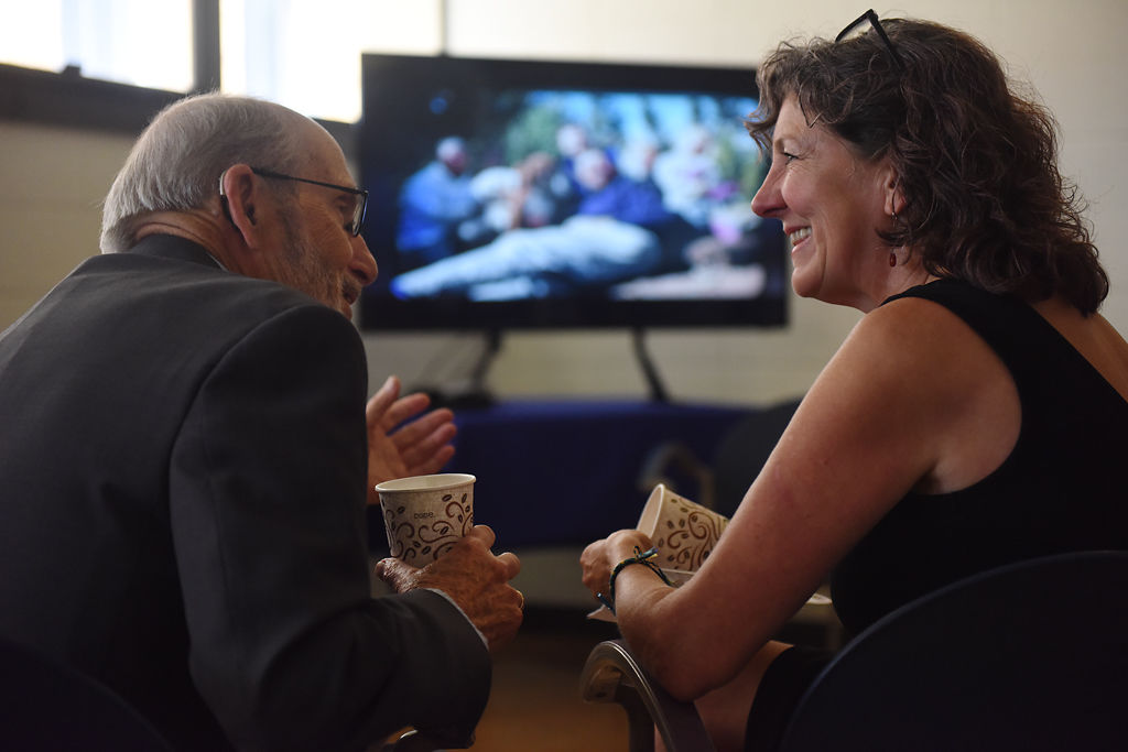 Jim Monin and Barbie Skinner reminisce over their memories of Darwin Hindman